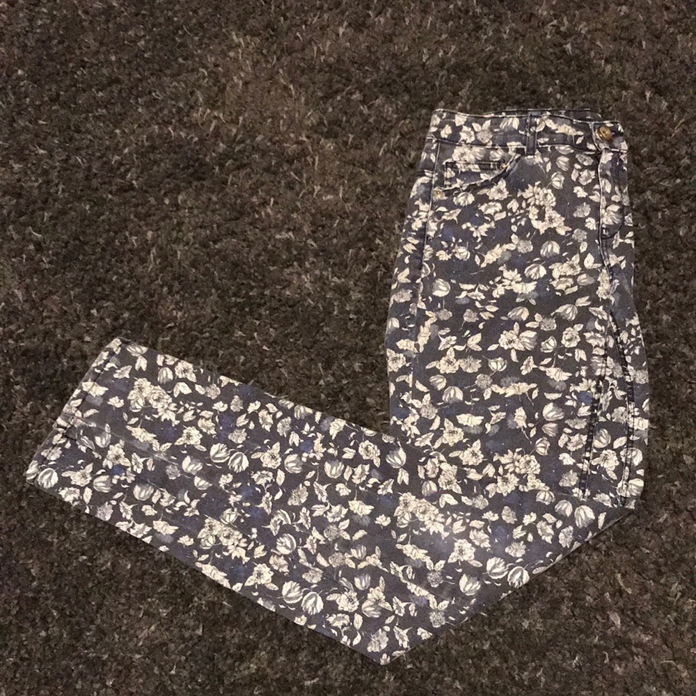 Floral jeans, worn once!